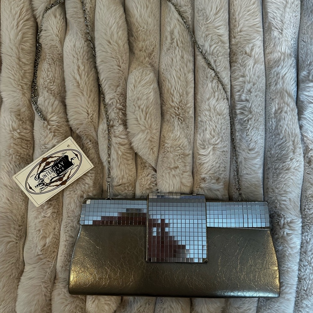 Gold and Silver Clutch with Mosaic Design